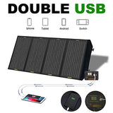 Placa Solar Plegable de 120W para Estación de Energía Portátil y batería de RV, salida de CC para generador solar, con controlador de 20 A para SLA/Batería de litio de ciclo profundo