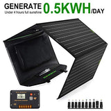 Placa Solar Plegable de 120W para Estación de Energía Portátil y batería de RV, salida de CC para generador solar, con controlador de 20 A para SLA/Batería de litio de ciclo profundo