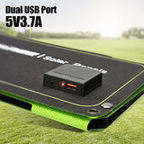 Cargador Solar Portátil de 30w, Impermeable, Power Bank Compatible con 2 Puertos USB para Dispositivos USB Recargables, Teléfonos, Cámara, Tablet etc.