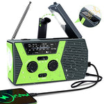 Radio de Emergencia, Radio Portatil Radio FM Solar Radio Recargable Manivela Radio, 4000mAh Power Bank Dinamo LED Linterna SOS Alarma para Viajes, Camping, al Aire Libre