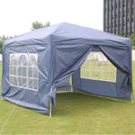 ISE Carpa de Jardín de 3 x 3 m Plegable, Cenador Robusto Impermeable, Garden Tent Resistente al Agua con 4 Paredes Laterales para Reception, Fiesta, Camping, Festival, Cerveza, Gris, ZP3001