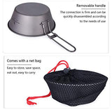 iBasingo Taza de Titanio Cuenco de Camping Ligero Taza con asa Plegable Utensilios de Cocina Duraderos Kit de Desorden de Senderismo al Aire Libre Vajilla Portátil Picnic 450ml