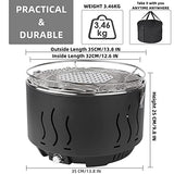 Barbacoa de Carbón sin Humo, con Bolsa de Transporte, Barbacoas Portátiles, Mirco y Ventilador a Batería, Tiempo de Pcalentamiento de 3 Minutos, para Balcón, Acampada, Excelente Control de Temperatura