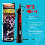 ALTAITREK PRO Filtro de agua para purificar el agua, para emergencias y supervivencia, actividades al aire libre, camping, senderismo, Excursionismo Campamento Acampada. Elimina las bacterias