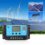 Controlador de carga Inteligente de Panel Solar,20A 12V-24V ,Puerto USB, pantalla LCD protección de sobrecarga