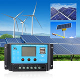 Controlador de carga Inteligente de Panel Solar,20A 12V-24V ,Puerto USB, pantalla LCD protección de sobrecarga