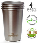 Greens Steel - Taza de Acero Inoxidable Premium, 473ml (Paquete de 4)