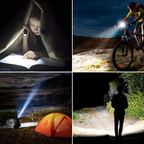 Blukar Linterna LED Recargable, 2000L Super Brillante Linternas Led con 4 Modos, Linterna Táctica de Aluminio Enfoque Ajustable - Ultra Portátil linterna led para Ciclismo, Camping, Montañismo etc.