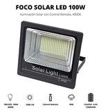 Kit de Luz Solar Exterior con Mando a Distancia 100W, Luz Neutra 4000K, Lámpara Solar 180 LEDS