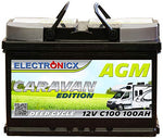 Batería AGM 12v 100Ah Electronicx Caravan Edition batería solar 12v acumulador 12v baterías solares suministro batería 12v agm batería caravana camper gel batería 12v 100ah