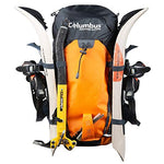 COLUMBUS Mochila Peak 35 Mochila de Senderismo Ajustable, con Aireación en la Espalda y Sistema de Transferencia de Carga. Incluye Funda para la Lluvia. Capacidad 35 L en Color Naranja y Gris