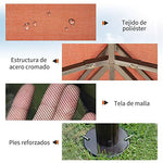 Outsunny Gazebo Pabellón Exterior Jardín 2.9x3.9x2.8m Carpa Cenador de Lujo Marco de Aluminio con Pared Lateral y Mosquitero para Fiesta Eventos