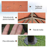 Outsunny Gazebo Pabellón Exterior Jardín 2.9x3.9x2.8m Carpa Cenador de Lujo Marco de Aluminio con Pared Lateral y Mosquitero para Fiesta Eventos