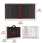 Kit de Placa Solar de 80W monocristalino portátil plegable para carga de batería de 12 V con controlador de salida USB, impermeable para camping, caravana, barco