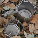 Cafetera de Titanio de 750 ml con Tapa, Olla de Prensa Francesa para Exteriores para Acampar al Aire Libre, Senderismo, Cocina y vajilla para Picnic