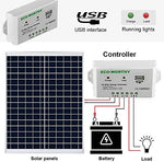 Kit Solar 25W 12V: 1 Panel Solar 25W + 2 Cables de Extensión SAE + Controlador 10A con Conectores SAE para Cargar 12V Caravana