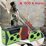 Radio de Emergencia, Radio Portatil Radio FM Solar Radio Recargable Manivela Radio, 4000mAh Power Bank Dinamo LED Linterna SOS Alarma para Viajes, Camping, al Aire Libre