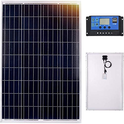 Placa Solar 100W Polykristallin 12V Módulo solar con Controlador para casas jardines caravanas bombas