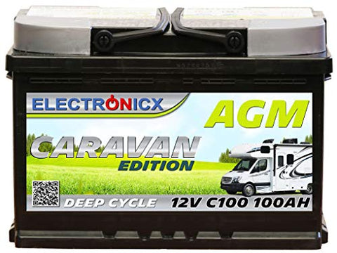 Batería AGM 12v 100Ah Electronicx Caravan Edition batería solar 12v acumulador 12v baterías solares suministro batería 12v agm batería caravana camper gel batería 12v 100ah