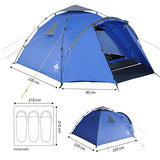 Lumaland Tienda de campaña Familiar Light Pop Up 3 Personas Camping Acampada Festival 220 x 220 x 130 cm Azul