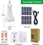 Kit Placa Solar y Bombilla Led portátil para exteriores Lámpara solar recargable Luces para el hogar Patio Parasol Gallinero Casa de mascotas Balcón Apagón de emergencia Sensor de luz Control remoto Regulable