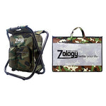 Zology Silla Plegable Acampa Taburete Mochila con Refrigerador Bolsa de Picnic, Camuflaje Portátil Senderismo Bolsa de la Tabla de Asiento para Pesca de Interior Aire Libre Recorrido Playa Barbacoa