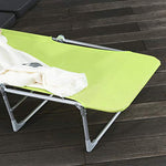 Outsunny Tumbona Plegable y Reclinable de Jardín con Reposacabezas y Respaldo Ajustable en 5 Niveles Tela de Textilene Transpirable 182x56x24,5 cm Verde