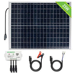 Kit Solar 25W 12V: 1 Panel Solar 25W + 2 Cables de Extensión SAE + Controlador 10A con Conectores SAE para Cargar 12V Caravana