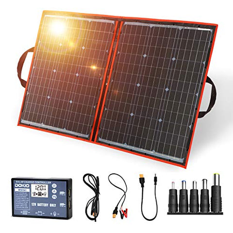 Placa Solar Plegable 100w monocristalino para cargar 12v Batería, PORTáTIL, impermeable,ideal embarcaciones, camping, caravanas