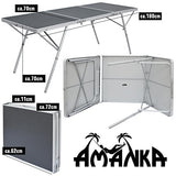 AMANKA - Mesa de Camping XXL 180x70x70cm