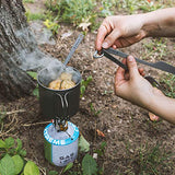 Navaris Set de 3 Cubiertos de Titanio para Camping - 3X Cubiertos ultraligeros - Cuchillo Cuchara y Tenedor para Acampada Picnic Viaje Senderismo