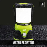 LE Linterna de Camping, Farol de Camping Regulable 1000 Lumen, 4 Modos Luz de Emergencia, Luces de Tienda Resistentes al Agua para Camping, Senderismo, Pesca, Cortes de Energía, 3 * D con pilas