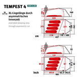 Wechsel Tents Tienda túnel Tempest 4 ZG - 4 Personas, Alta Resistencia al Viento y a la Lluvia, Interior Grande (3 Estaciones)