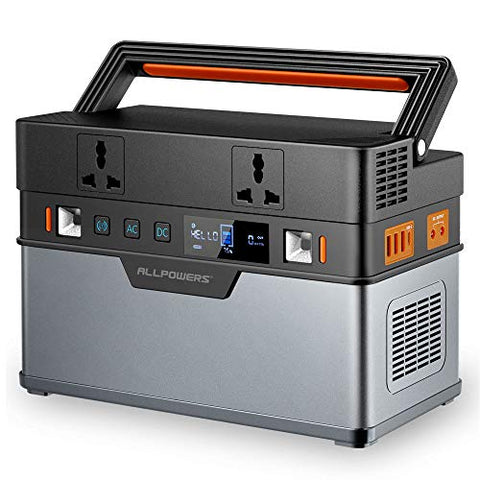 Generador portátil de 606 Wh / 164000 mAh, ALLPOWERS fuente de alimentación de emergencia, onda sinusoidal pura con inversor DC/AC para camping, uso doméstico, autocaravana, exterior