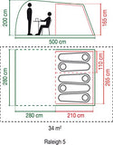 Coleman Raleigh - Tienda Familiar (5 personas)