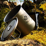 Taza de titanio para acampar, 750 ml, al aire libre, con bolsa de aislamiento, vajilla Titan Camping 132 g, vajilla para exteriores, gran capacidad