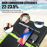 Cargador Solar Portátil de 30w, Impermeable, Power Bank Compatible con 2 Puertos USB para Dispositivos USB Recargables, Teléfonos, Cámara, Tablet etc.