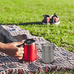 Taza de titanio para acampar al aire libre con bolsa para acampar, aire libre