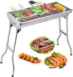 Uten Barbacoa Portátil de Acero Inoxidable Barbacoa Plegable Parrillada Asador al Aire Libre BBQ de Carbón para Cocinar Camping Senderismo Picnics…