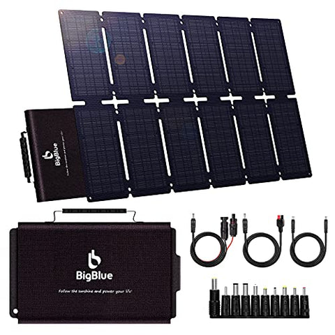 Placa Solar 100W, Cargador Solar Plegable con PD 60W Tipo-C, USB Puertos y 19V DC Salida para Generador Portátil, Teléfono Celular o Batería, Carga Rápida