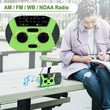 Radio de Emergencia, Radio Portatil Radio FM Solar Radio Recargable Manivela Radio, 4000mAh Power Bank Dinamo LED Linterna SOS Alarma para Viajes, Camping, al Aire Libre