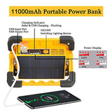 Foco LED Portátil Solar Recargable 80W con Panel Solar, 4 Modos Luz de Trabajo LED USB Recargable, 11000mAh Powerbank, Impermeable Luz de Emergencia para Acampar, Viaje, Camping