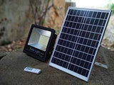 Kit de Placa Solar ELEDCO120W Exterior Con Mando a Distancia, Foco Con Placa Solar, Batería, Control Remoto, Autonomía 8-15 Horas, Luz Neutra 4000K