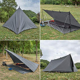 FREE SOLDIER Toldo de Acampada y Deportes al Aire Libre Impermeable Portable Multifuncional para Viajar Tienda de campaña Toldo Refugio Parasol Toldo (Gris, con Las uñas)