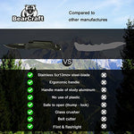 BearCraft Cuchillo Plegable eBook Gratis ** | Navaja de Bolsillo para la Supervivencia al Aire Libre con Borde dentado | Cuchillo de Rescate con Linterna LED y pedernal