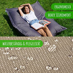 Green Bean © Square XL Puf 120x160 cm - con Relleno de 270L - S-XXL Interior y Exterior - Funda Lavable - Beanbag, Puff, Bolsa de Frijoles para niños y Adultos - cojín de Suelo - Beige