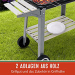 Gardebruk Barbacoa de Carbón Móvil con Ruedas 2 Estantes Pincho para Jardín Exterior BBQ Camping Balcón