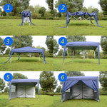 ISE Carpa de Jardín de 3 x 3 m Plegable, Cenador Robusto Impermeable, Garden Tent Resistente al Agua con 4 Paredes Laterales para Reception, Fiesta, Camping, Festival, Cerveza, Gris, ZP3001