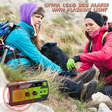 Radio solar AM/FM con manivela portátil, USB, batería recargable de 4000 mAh y manivela dinamo para camping, viajes (verde)