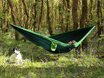 Eastshining Hamaca Colgante 270 * 140cm 300kg Capacidad de Carga Ultra Ligera Nylón de Paracaída Portátil y Transpirable,Ideal para Viaje Jardín, Camping (Color Verde)